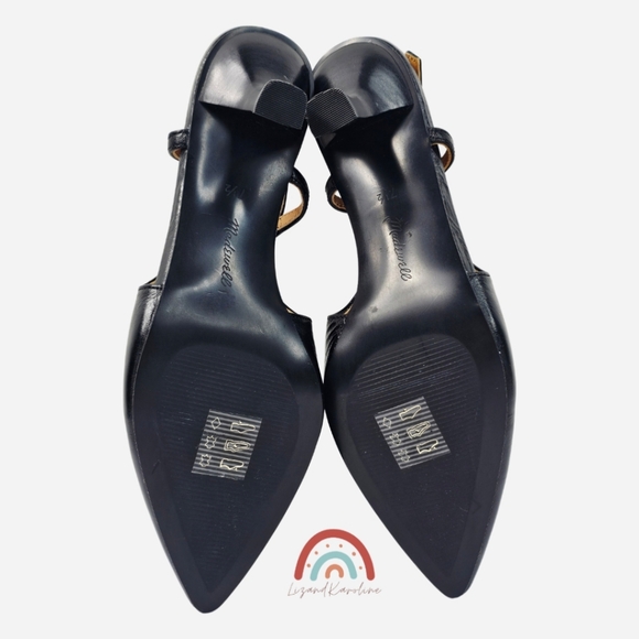 New! Madewell The Debbie Slingback Leather Pump Heels - Picture 12 of 14